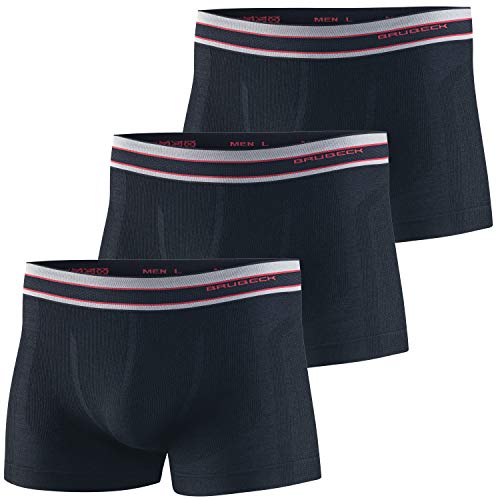 BRUBECK 3er Set Herren Briefs Boxer | Retroshorts Männer I Retropants schwarz I Pants | Funktionswäsche Radfahren I Unterhose ohne Polster Fahrrad I 37% Merino-Wolle | Gr. L;Black I BX10870 von BRUBECK