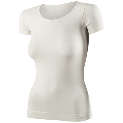 BRUBECK Damen Funktionsshirt Kurzarm | 41% Merino-Wolle | Unterhemd | Funktionsunterwäsche | Atmungsaktiv | Geruchshemmend | Weich | SS11020, Größe:XL, Farbe:Cremeweiss von BRUBECK