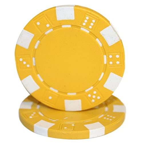 Brybelly 50 Clay Composite gestreift Würfel 11,5 Gramm Poker Chips, gelb von Brybelly
