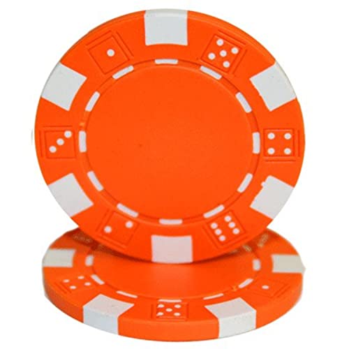 Brybelly 50 orangefarbene Clay Composite gestreifte Würfel 11,5 g Pokerchips von Brybelly