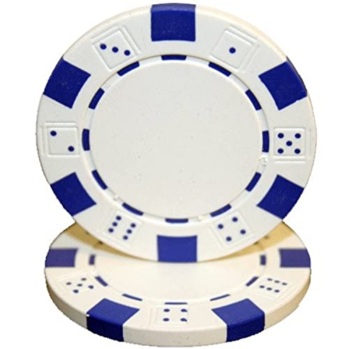 Brybelly 50 weiße Clay Composite gestreifte Würfel 11,5 g Pokerchips von Brybelly
