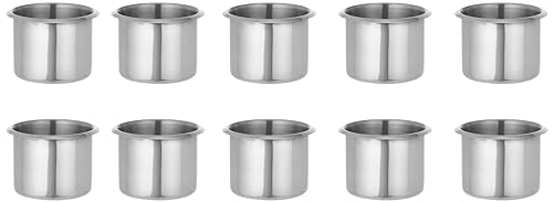 Brybelly Lot of 10 Small Drop-In Stainless Steel Cup Holder von Brybelly