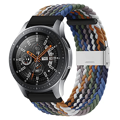 20mm Nylon Armband Geflochtenes Ersatzarmband Kompatibel mit Samsung Galaxy Watch 4/Active 2 40mm/44mm Huawei Watch 2/2 pro Sport Uhrenarmband mit Edelstahl Verschluss (Cowboy,20mm) von BrynnShop