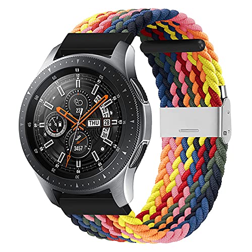 BrynnShop 20mm Nylon Armband Geflochtenes Ersatzarmband Kompatibel mit Samsung Galaxy Watch 4/Active 2 40mm/44mm Huawei Watch 2/2 pro Sport Uhrenarmband mit Edelstahl Verschluss (Farbe,20mm) von BrynnShop