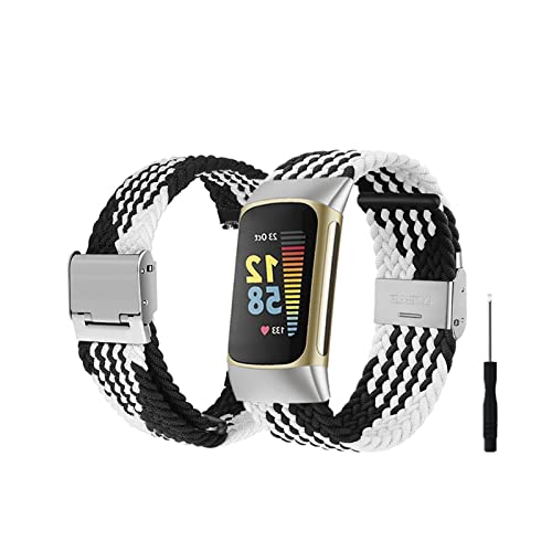 Armbänder Für Fitbit Charge 5 Armband Nylon Sport Strap Geflochten Elastisch Mesh Für Damen/Herren Ersatzband mit Verschluss Fitness Uhrenarmband Kompatibel mit Fitbit Charge 5 (13) von BrynnShop