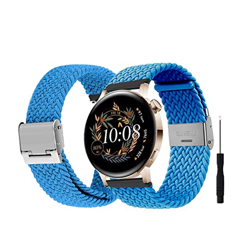 Armbänder Für Huawei GT3 42mm Armband Für Damen/Herren Nylon Sport Loop Geflochten Elastisch Mesh Ersatzband mit Verschluss Verstellbare Uhrenarmband Kompatibel mit Huawei GT3 42mm (14) von BrynnShop