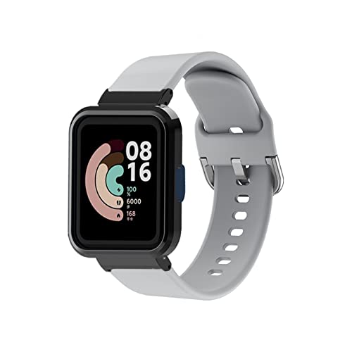 Armbänder Für Xiaomi Redmi Watch 2 Lite Armband Silikon + Metall Hülle Für Herren Damen Für Sport Wasserdicht Farbe Ersatzband mit Kompatibel mit Xiaomi Redmi Watch 2 Lite (grau) von BrynnShop