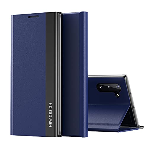 Handyhülle Klappbar für Samsung Note 10 Plus Hülle Leder Magnetisch Flip Case für Galaxy Note 10 Plus Klapphülle mit Ständer Schutzhülle 360 Grad Stoßfest Note 10+ Lederhülle (Blau) von BrynnShop