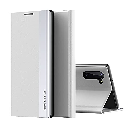 Handyhülle Klappbar für Samsung Note 10 Plus Hülle Leder Magnetisch Flip Case für Galaxy Note 10 Plus Klapphülle mit Ständer Schutzhülle 360 Grad Stoßfest Note 10+ Lederhülle (Grau) von BrynnShop