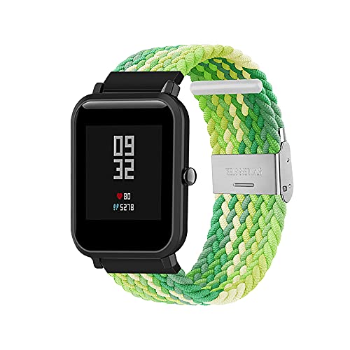 BrynnShop Kompatibel mit Amazfit GTS Armband Nylon Sport 20mm Edelstahl Einstellbar Elastisches Ersatzarmband für Amazfit GTS/Amazfit GTS 2/Amazfit GTS 2e/Amazfit GTS 2 Mini (Grün,GTS) von BrynnShop