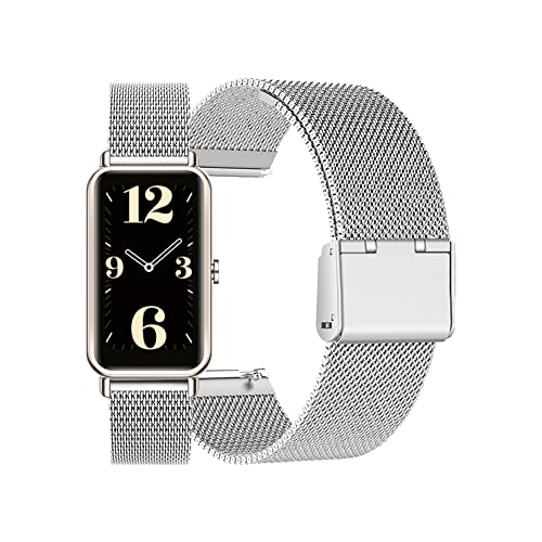 BrynnShop Kompatibel mit Huawei Watch Fit Mini Armband Metall Ersatzarmband Edelstahl Schnellspanner Uhrenarmband für Huawei Watch Fit Mini Metallarmband für Damen Mädchen (Silber,fit Mini) von BrynnShop