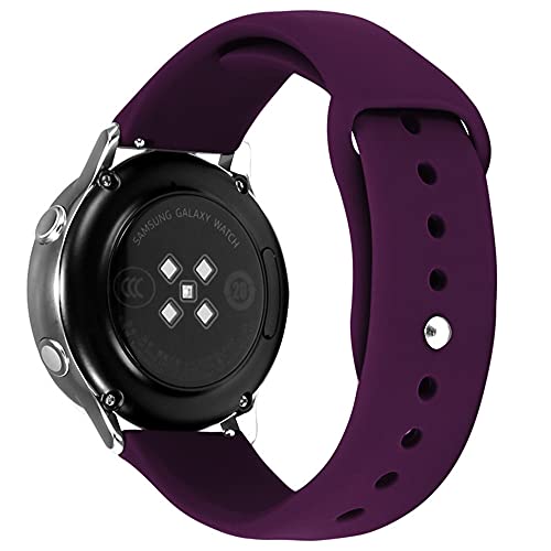 Kompatibel mit Huawei Watch GT2 Armband 42mm Silikon Sportarmband für Damen Herren, Ersatzarmband Weiches Einstellbar 20mm Uhrenarmband für Huawei Watch GT2 42mm (Dunkellila,20mm) von BrynnShop