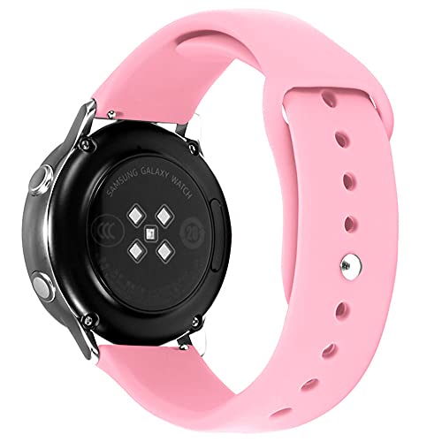Kompatibel mit Huawei Watch GT2 Armband 42mm Silikon Sportarmband für Damen Herren, Ersatzarmband Weiches Einstellbar 20mm Uhrenarmband für Huawei Watch GT2 42mm (Rosa,20mm) von BrynnShop