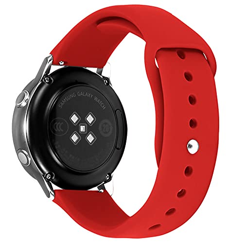 Kompatibel mit Huawei Watch GT2 Armband 42mm Silikon Sportarmband für Damen Herren, Ersatzarmband Weiches Einstellbar 20mm Uhrenarmband für Huawei Watch GT2 42mm (Rot,20mm) von BrynnShop