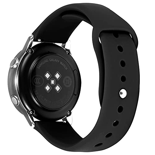 Kompatibel mit Huawei Watch GT2 Armband 42mm Silikon Sportarmband für Damen Herren, Ersatzarmband Weiches Einstellbar 20mm Uhrenarmband für Huawei Watch GT2 42mm (Schwarz,20mm) von BrynnShop