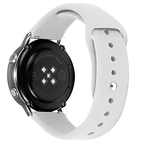 BrynnShop Kompatibel mit Huawei Watch GT2 Armband 42mm Silikon Sportarmband für Damen Herren, Ersatzarmband Weiches Einstellbar 20mm Uhrenarmband für Huawei Watch GT2 42mm (Weiß,20mm) von BrynnShop