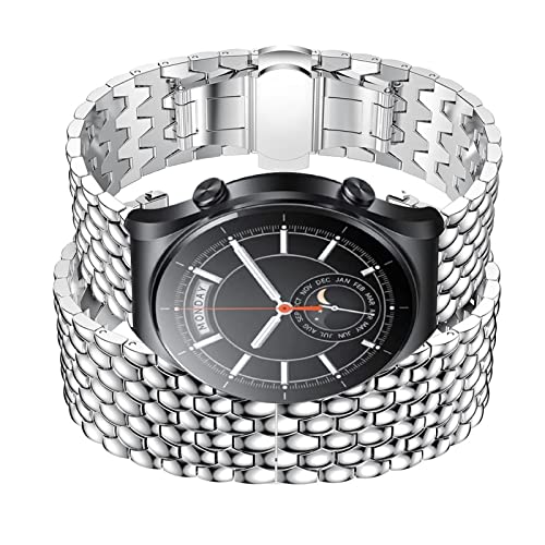 BrynnShop Metall Armband Kompatibel mit Xiaomi Watch S1 /Xiaomi Watch S1 Active Watch Armband Edelstahl Für Herren Damen Ersatz mit Schnalle Elegant Uhrenarmband Für Watch S1 /S1 Active (Silber) von BrynnShop