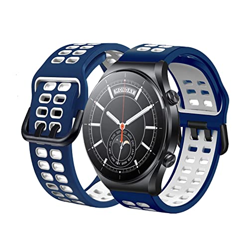 Silikon Armbänder Für Xiaomi Watch S1 / Watch S1 Active Armband Für Herren Damen Sport Weiche Wasserdicht Ersatzband mit Kompatibel mit Xiaomi Watch S1 / Watch S1 Active (Dunkelblau2) von BrynnShop