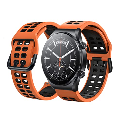 BrynnShop Silikon Armbänder Für Xiaomi Watch S1 / Watch S1 Active Armband Für Herren Damen Sport Weiche Wasserdicht Ersatzband mit Kompatibel mit Xiaomi Watch S1 / Watch S1 Active (Orange) von BrynnShop