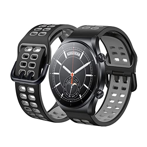 Silikon Armbänder Für Xiaomi Watch S1 / Watch S1 Active Armband Für Herren Damen Sport Weiche Wasserdicht Ersatzband mit Kompatibel mit Xiaomi Watch S1 / Watch S1 Active (Schwarz) von BrynnShop