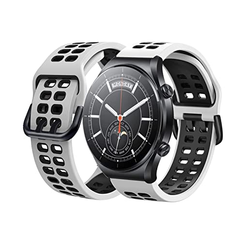 Silikon Armbänder Für Xiaomi Watch S1 / Watch S1 Active Armband Für Herren Damen Sport Weiche Wasserdicht Ersatzband mit Kompatibel mit Xiaomi Watch S1 / Watch S1 Active (Weiß) von BrynnShop