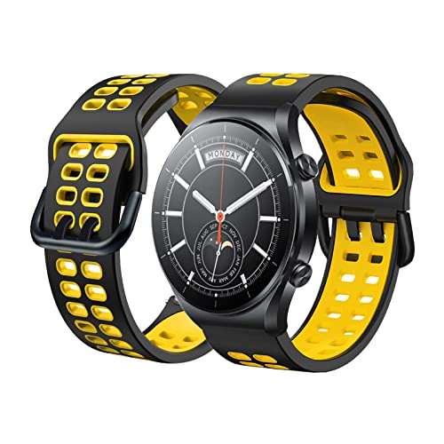 Silikon Armbänder Für Xiaomi Watch S1 / Watch S1 Active Armband Für Herren Damen Sport Weiche Wasserdicht Ersatzband mit Kompatibel mit Xiaomi Watch S1 / Watch S1 Active (gelb) von BrynnShop