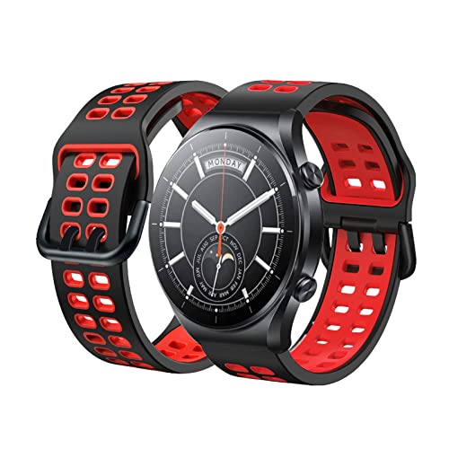 BrynnShop Silikon Armbänder Für Xiaomi Watch S1 / Watch S1 Active Armband Für Herren Damen Sport Weiche Wasserdicht Ersatzband mit Kompatibel mit Xiaomi Watch S1 / Watch S1 Active (rot) von BrynnShop