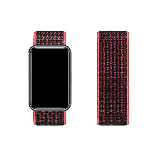 BrynnShop Sport Armband Kompatibel mit Huawei Band 6 Nylon Stoff Ersatz für Loop Weich Klettverschluss Schnellwechsel Uhrenarmband (8,Band 6) von BrynnShop