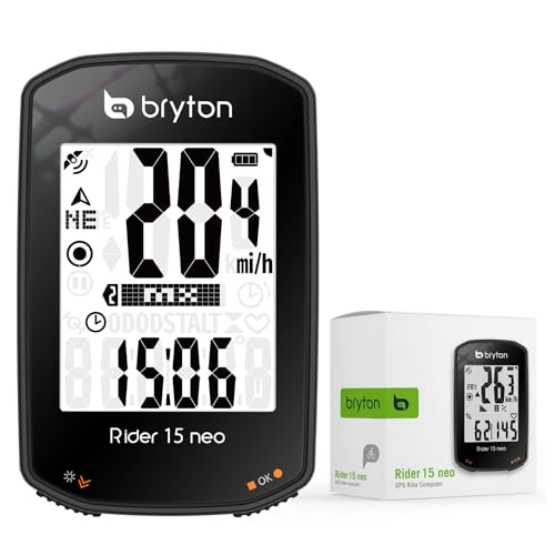Bryton Rider 15neo: Präzise Aufzeichnung von Strecken und Daten mit kabellosem GPS-Fahrradcomputer, ideal für Einsteiger von Bryton