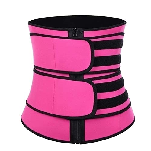 Bsdsl Neopren-Taillentrainer für Frauen, Taillenkorsett, atmungsaktiv, Hüftgurt, Trimmer, Workout, Sanduhr, Body Shaper (Color : Pink, Size : 3XL) von Bsdsl