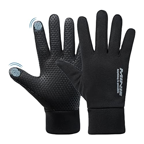 Handschuhe Kinder Wasserdicht Unisex, Fahrradhandschuhe Kinder Winter, Antirutsch Winterhandschuhe Mit Verstärkter Handfläche Patch, Thermo Fleece Touchscreen Handschuhe, Für Winterreiten, Laufen (m) von Bseical