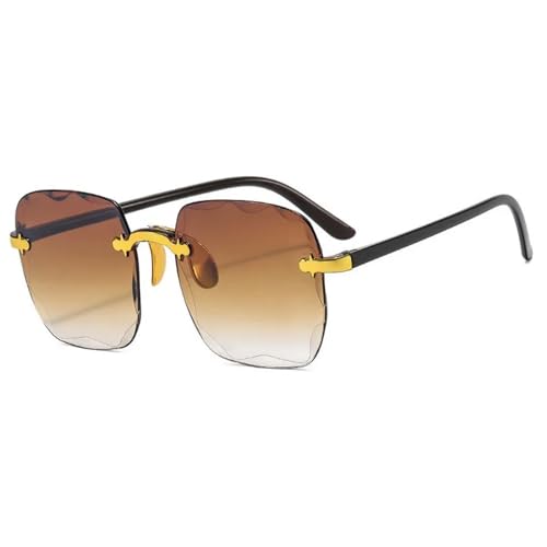 BuNiq Grenzlose Quadratische Sonnenbrille Frauenmarke Designer Mode Sonnenbrillen Frauen Sommer Trend Eimer Uv400 von BuNiq