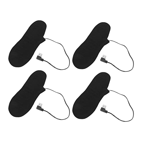 Buachois 4 Stück Beheizte Einlegesohlen 5V USB Wiederaufladbare Socken Fußwärmer 50 ℃ Thermostat Thermosohlen Weicher Beheizbare Heizsohlen für Männer Frauen Outdoor Aktivitäten von Buachois
