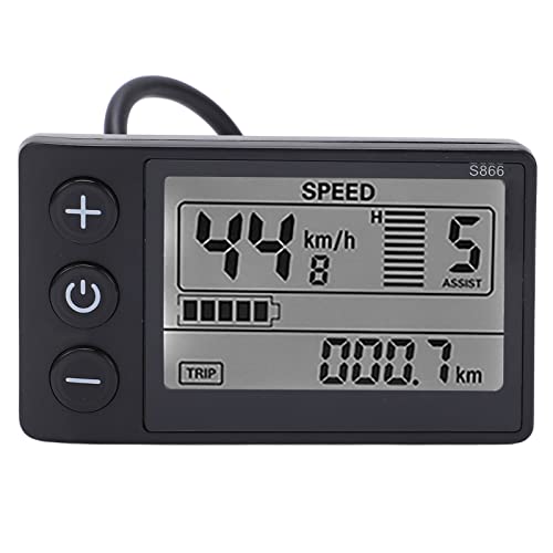 S866 LCD-Display, Elektrisches Fahrrad-LCD-Display, Mountainbike-Lithium-Batterie-Modifikationszubehör, Roller, Intelligentes Instrument, 24 V, 36 V, 48 V, Bedienfeld Mit Wasserdichter Steckverbindung von Buachois