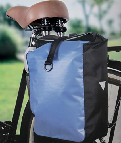 Bubble-Store Fahrradtasche für Gepäckträger, mit extra Fach, reflektierendes Stoffdreieck an der Seite, umrüstbar zur Schultertasche, wasserfest, lieferbar in 3 Farben (Blau) von Bubble-Store