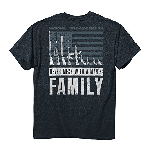 Buck Wear Herren T-Shirt NRA Man's Family, Baumwolle, Herren, 7485-2X, Dunkles Erika, 2X von Buck Wear