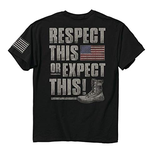 Men's Respect This Cotton T-Shirt, Schwarz, Größe L von Buck Wear