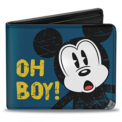 Buckle-Down Herren Bifold Wallet Mickey Mouse, 10,2 x 8,9 cm, Micky Maus, 4.0" x 3.5", Buckle-down Faltbörse Mickey Mouse von Buckle-Down