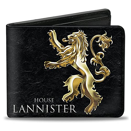 Buckle-Down Herren Geldbörse Bifold PU Game of Thrones House Lannister Rampant Lion Sigil, 10.2x8.9 cm, 4.0"x3.5", Geldbörse Bifold PU Game of Thrones Haus Lannister Rampant Löwe Siegel von Buckle-Down