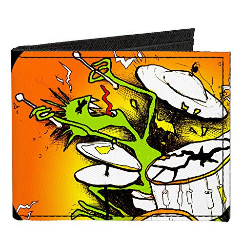 Buckle-Down Herren Standard Canvas Bifold Wallet Psycho Drummer, 10,2 x 8,9 cm von Buckle-Down