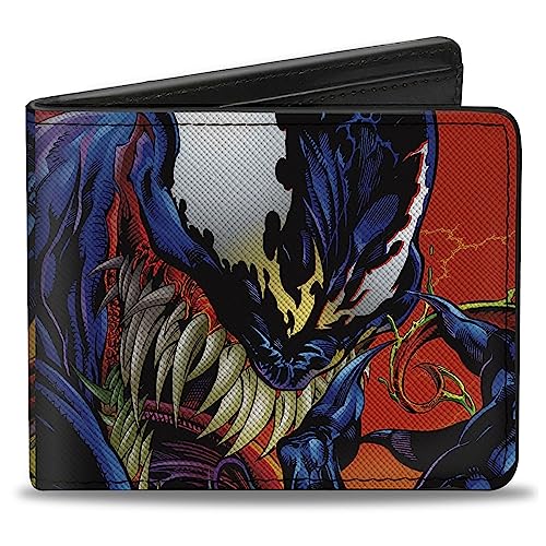 Buckle-Down Marvel Comics Geldbörse, Bifold, Venom Action Pose Blocks Character Close Up, Veganes Leder, 4.0" x 3.5", Casual von Buckle-Down