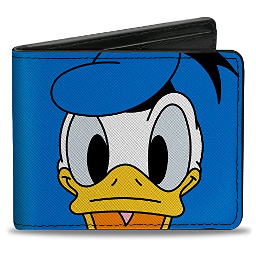 Disney Geldbörse, Bifold, Disney Donald Duck Face Close Up und Signature Blue, veganes Leder, Donald Duck von Buckle-Down