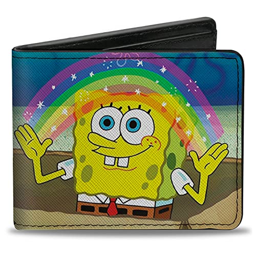 Nickelodeon Geldbörse Bifold SpongeBob SquarePants Imagination Smiling Rainbow Pose Veganes Leder, SpongeBob Schwammkopf von Buckle-Down
