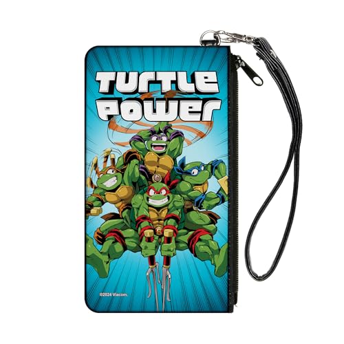 Nickelodeon Geldbörse mit Reißverschluss, Teenage Mutant Ninja Turtles Turtle Power Pose Rays Blues, Canvas, Blau, SMALL, Casual von Buckle-Down