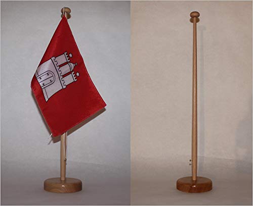 Buddel Bini Versand Tischflaggenständer Holz 1-Fach Höhe ca. 42 cm. Ständer für 25x15 cm Tischflagge, Absolute Profiqualität von Buddel Bini Versand