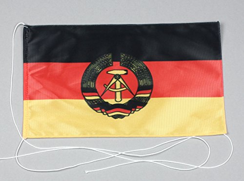 Buddel-Bini DDR Deutsche Demokratische Republik 15x25 cm Tischflagge in Profi - Qualität Tischfahne Autoflagge Bootsflagge Motorradflagge Mopedflagge von Buddel-Bini