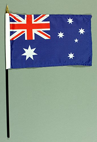 Buddel-Bini Handflagge Tischflagge Australien 15x25 cm mit 37 cm Mast aus PVC-Rohr, ohne Ständerfuß von Buddel-Bini