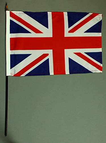 Buddel-Bini Handflagge Tischflagge Großbritannien Union Jack 20x30 cm mit 42 cm Mast aus PVC-Rohr, ohne Ständerfuß, Stockflagge von Buddel-Bini