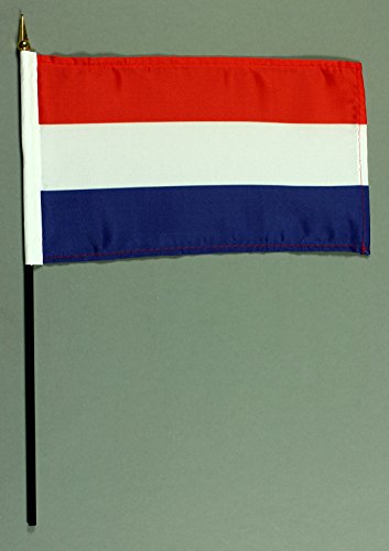 Buddel-Bini Handflagge Tischflagge Niederlande Holland 15x25 cm mit 37 cm Mast aus PVC-Rohr, ohne Ständerfuß von Buddel-Bini