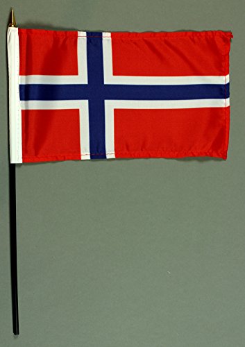 Buddel-Bini Handflagge Tischflagge Norwegen 15x25 cm mit 37 cm Mast aus PVC-Rohr, ohne Ständerfuß von Buddel-Bini